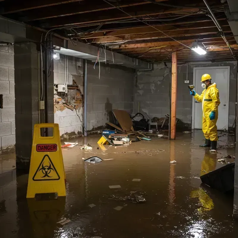 Flooded Basement Electrical Hazard in Plainfield, IL Property